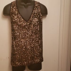 Cato gold sequined dressy tank